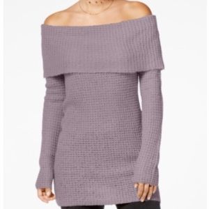 No Comment Juniors' Off-The-Shoulder Tunic Sweater